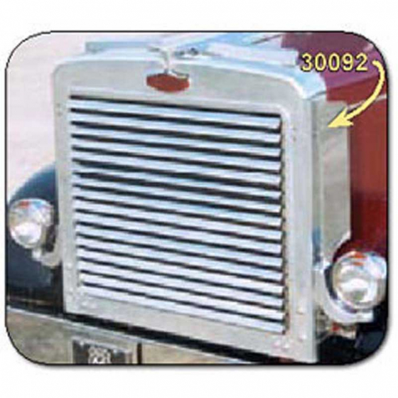 United Pacific 34" Peterbilt Style Grille Bar Cover – 304 Stainless Steel (6 Month Warranty)