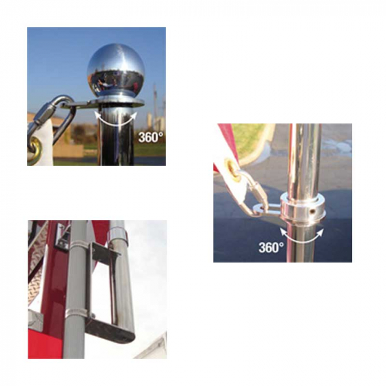 Universal Vehicle Flag Pole System for Semi Trucks