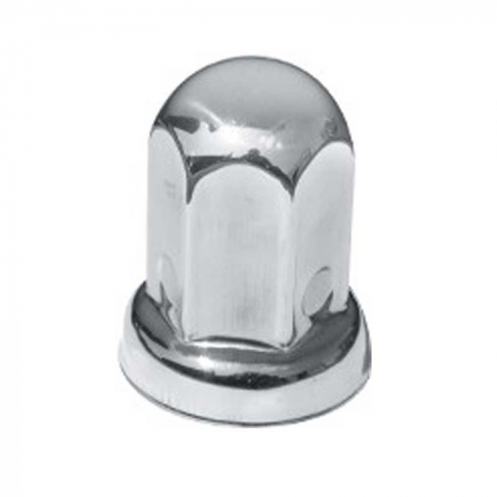 304 Stainless Steel 33 mm Lug Nut Cover with 2" Flange, 2 9/16" Tall - Real Wheels