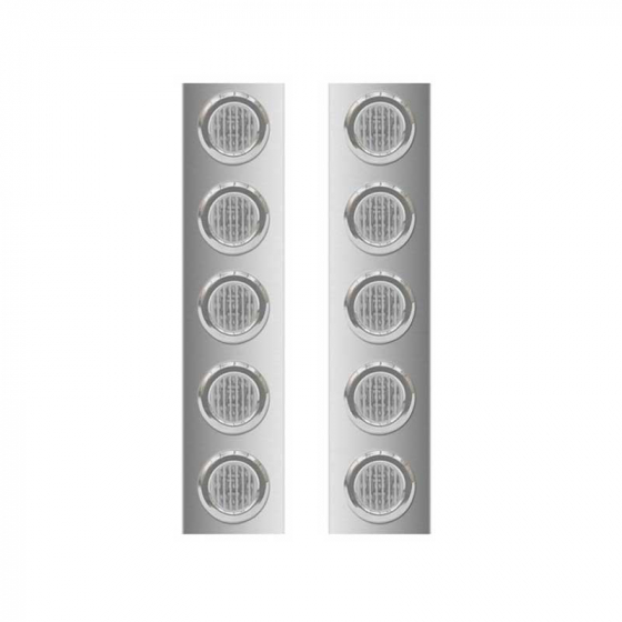 International 9000 Series Front Air Cleaner Light Bar (TX-TI-1801LC) With 10 x 2" Clear LEDs & Bezels Add $55.64