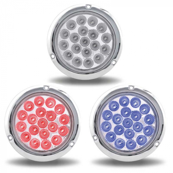 4-Inch Dual Revolution LED Flange Mount Light - Big Rig Chrome