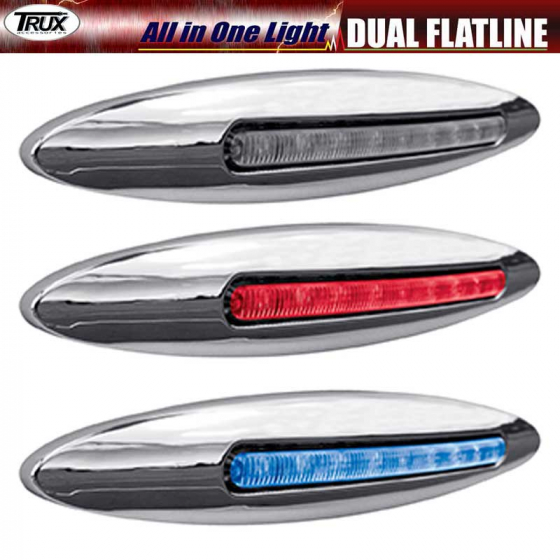 6 Inch Dual Red Turn Signal/Blue Marker LED All in One Light