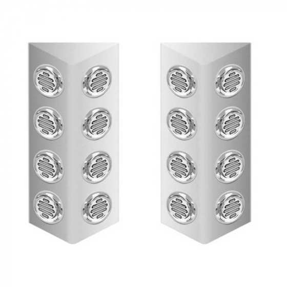 Mack Double Sided Fire Wall Light Bars (TX-TM-1801LFC) With 16 x 2" Clear Flatline LEDs & Bezels