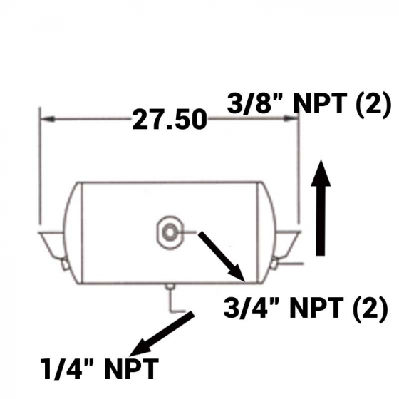 9.5" Diameter Air Tank 27.50" Length W/