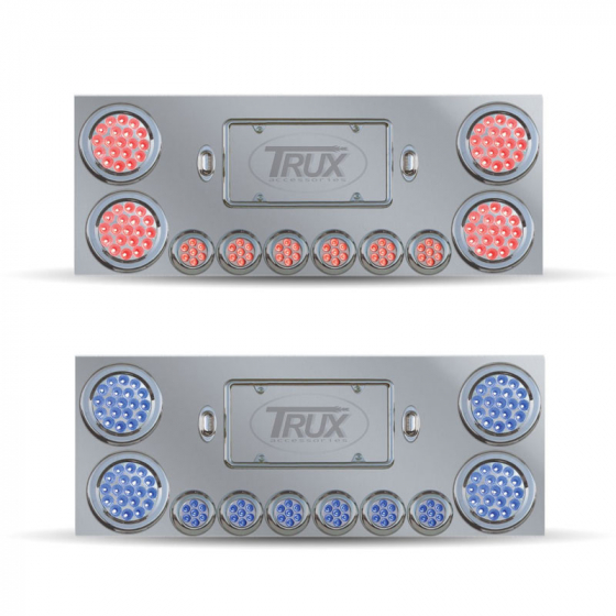 Rear Center Panel With 4 - 4 Inch And 6 - 2 Inch Red To Blue Dual Revolution LED Lights