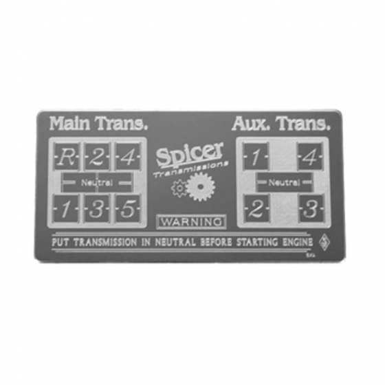 Stainless Steel Spicer 5 X 4 Transmission Shift Pattern