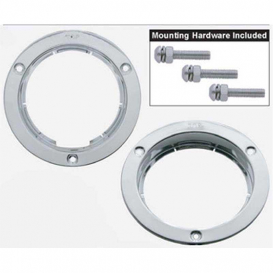 4 Inch Chrome Plated Bezel Ring - 3-Hole Mounting For Round Lights, Universal Fit, Polished Finish