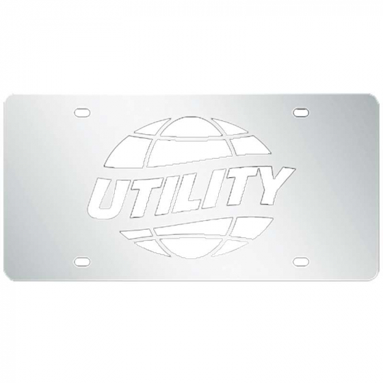 Utility Trailers License Plate Tag w/ Utility World Logo