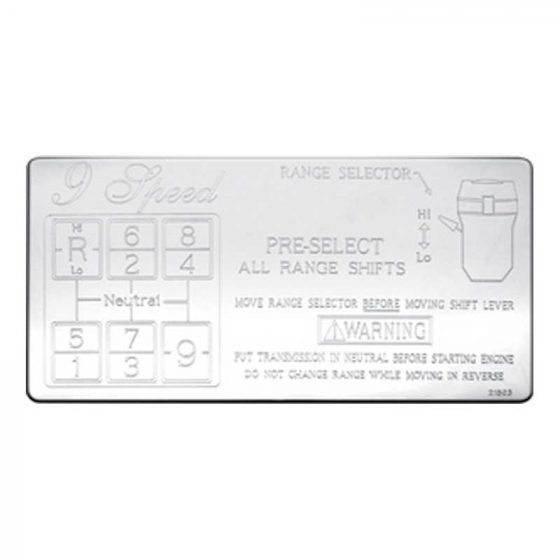 Stainless Steel 9 Speed Shift Pattern Plate