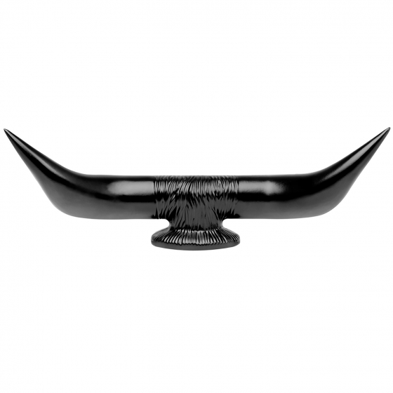 Deluxe Matte Black Bull Horn Hood Ornament