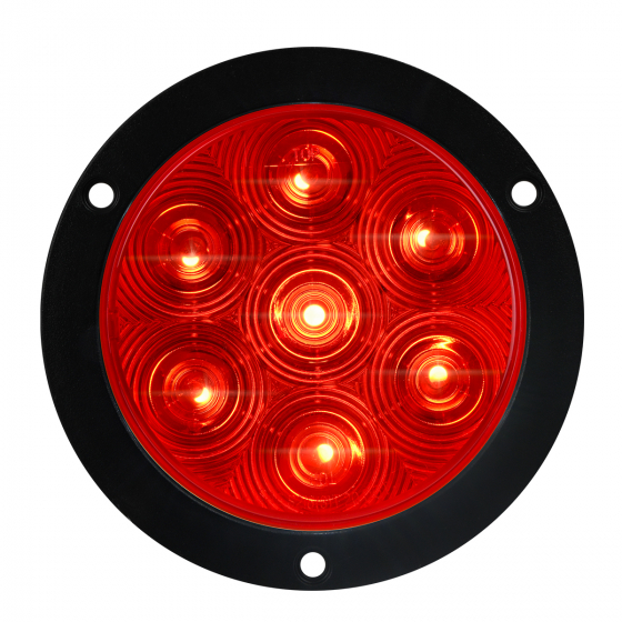 Red 4 Inch Highway Flange 7 LED Sealed Light