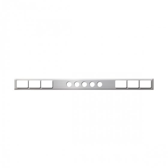 Chrome One Piece Rear Light Bars With Six Rectangular And Five 2 Inch Round Holes