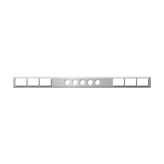 Stainless Steel One Piece Rear Light Bars With Six Rectangular And Five 2 Inch Round Light Holes