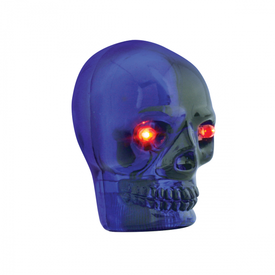 Large Skull Gear Shift Knob -Blue w/ Red Eye LED Light