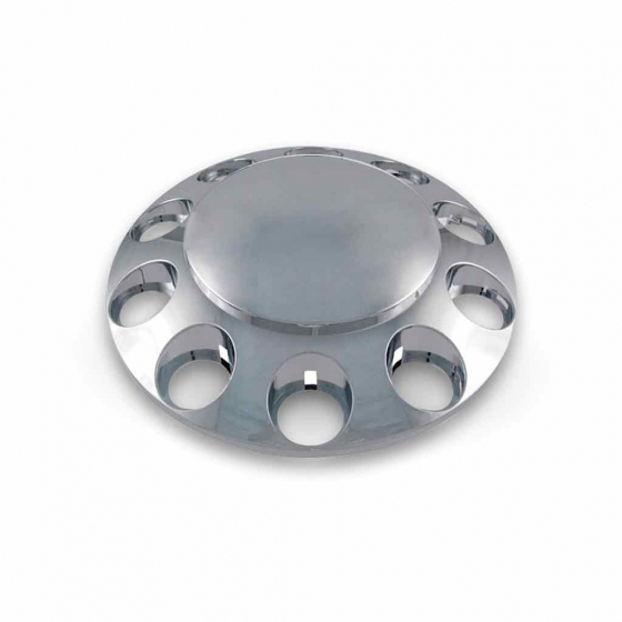 Chrome Plastic Front Hub Cover with Removable Hubcap