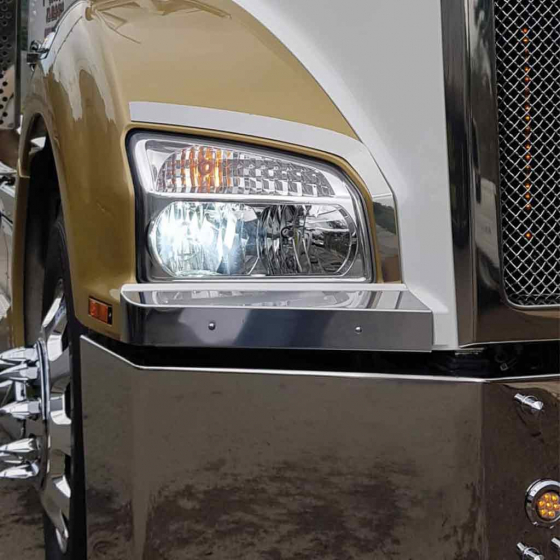 Kenworth T880 2012 And Newer Front Fender Headlight Guards