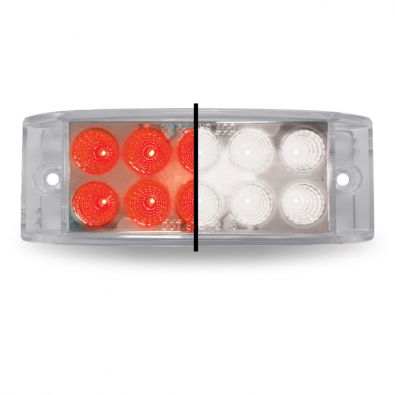 Rectangular Button Red / White Marker LED All in One Light