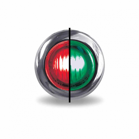 Mini Button 2 LED Dual Revolution Red / Green Marker Light
