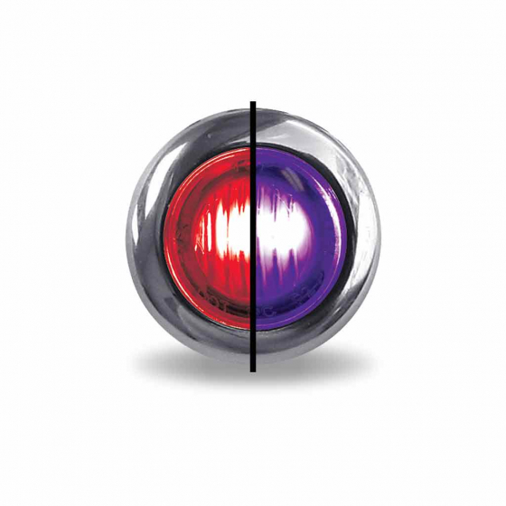 Mini Button 2 LED Dual Revolution Red/Purple Marker Light