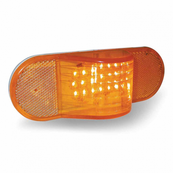 Oval Side Turn Signal and Marker LED Light with Hump