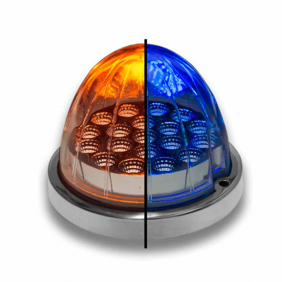 Dual Revolution Blue Auxiliary To Amber Clearance And Marker 19 LED Watermelon Light