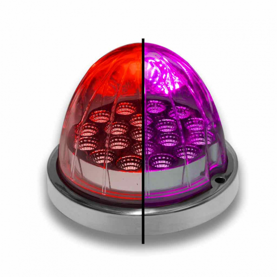 Dual Revolution Purple Auxiliary To Red Clearance And Marker 19 LED Watermelon Light