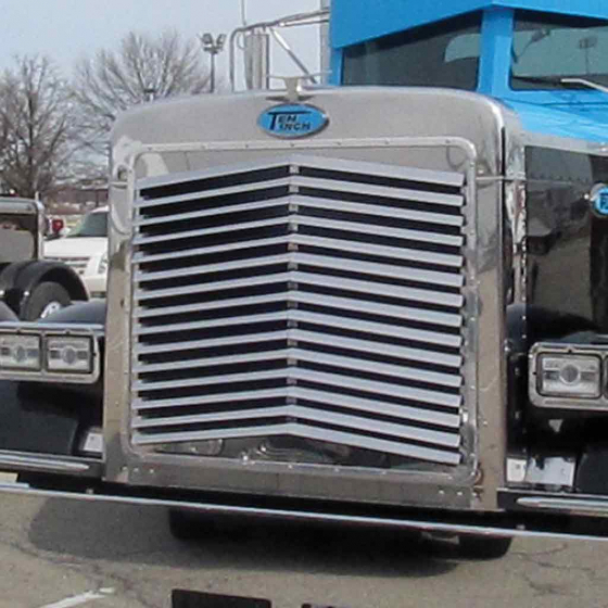 Peterbilt 379 Extended Hood Angled Louvered Grille