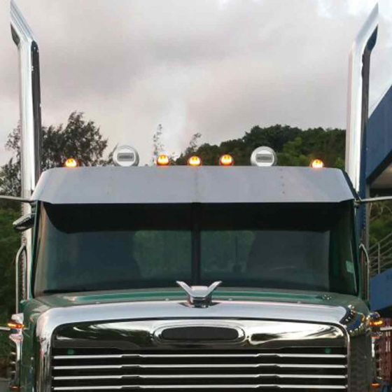 Stainless Freightliner Columbia Day Cab 14 Inch Sunvisor 2001+