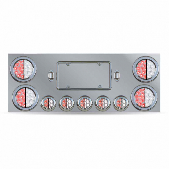 Rear Center Panel With 4 - 4 Inch Dual Revolution Red To White LED Lights And 5 - 2 Inch Dual Revolution Red To White LED Lights