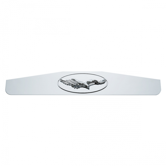 4 Inch By 24 Inch Chrome Bottom Mud Flap Plate With Welded Stud And Eagle Emblem