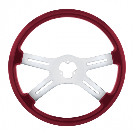 18 Inch Candy Red 4 Spoke Steering Wheel