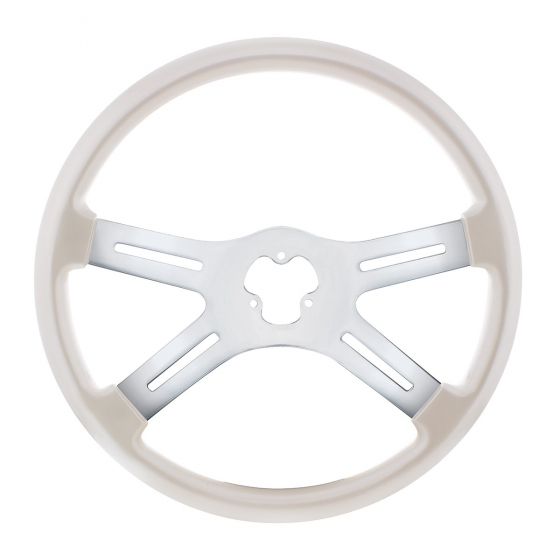 18 Inch Pearl White 4 Spoke Steering Wheel