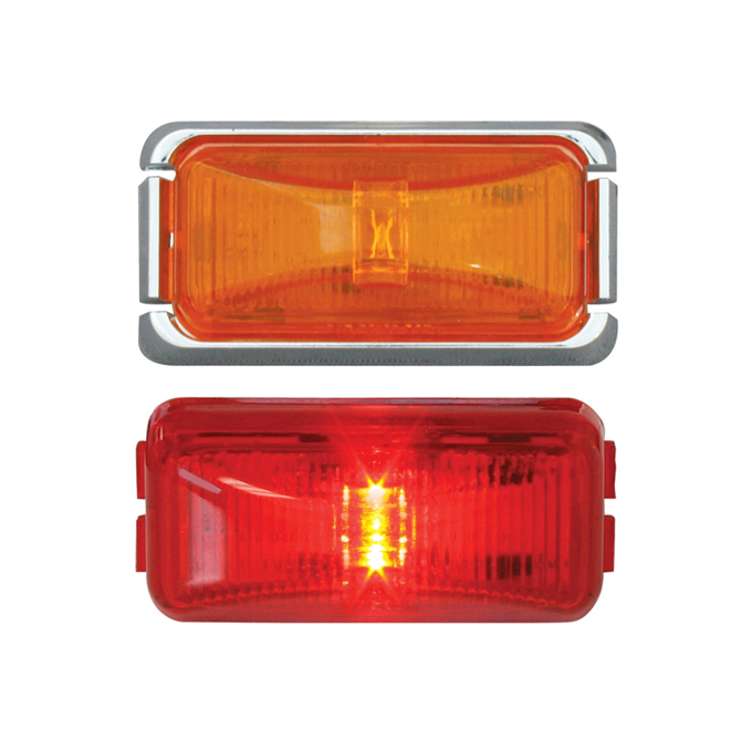 Buy Small Rectangular LED Marker Light with Chrome Rim Fleet