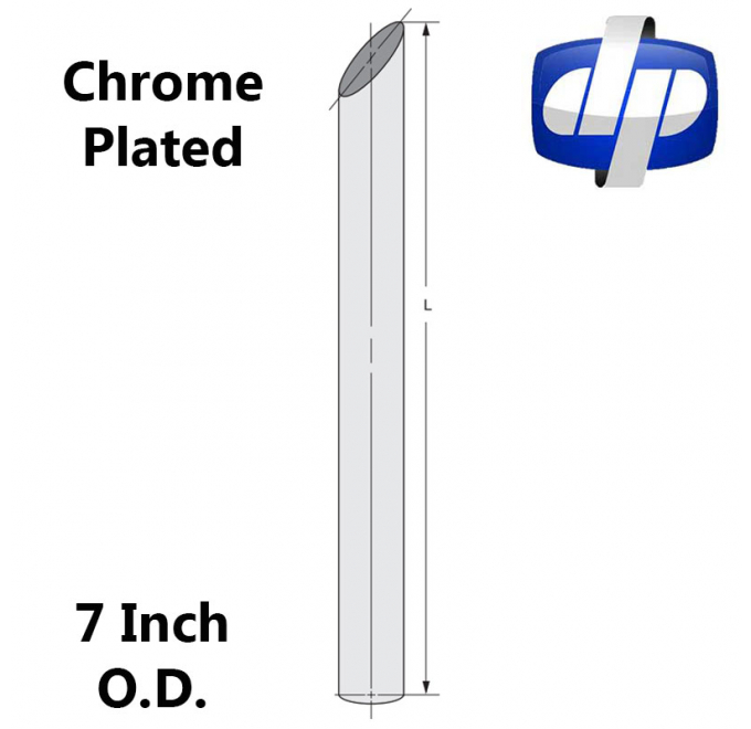 Chrome 7-Inch Mitered Stacks for Semi Trucks - 60 Inch Length