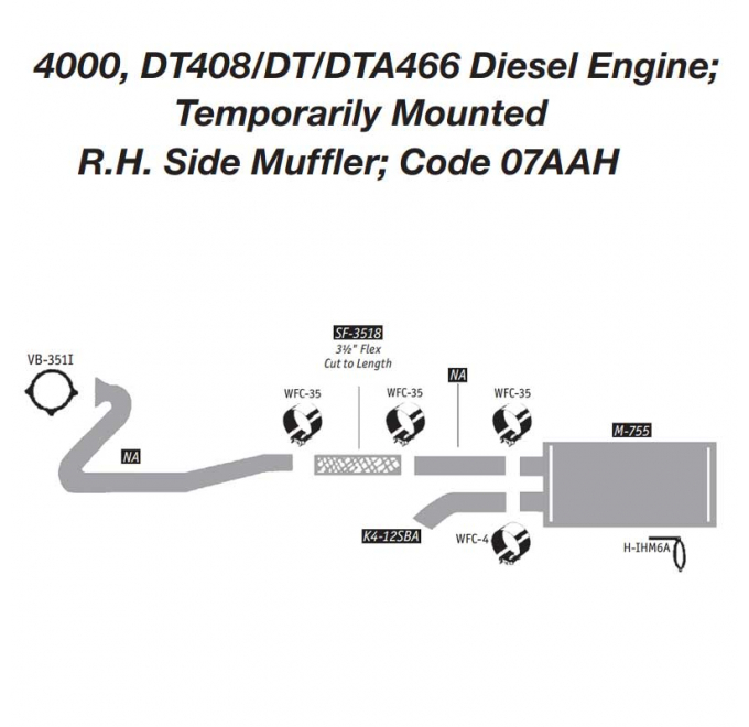 International 4000 DT408/DT466 Diesel Exhaust Layout Guide