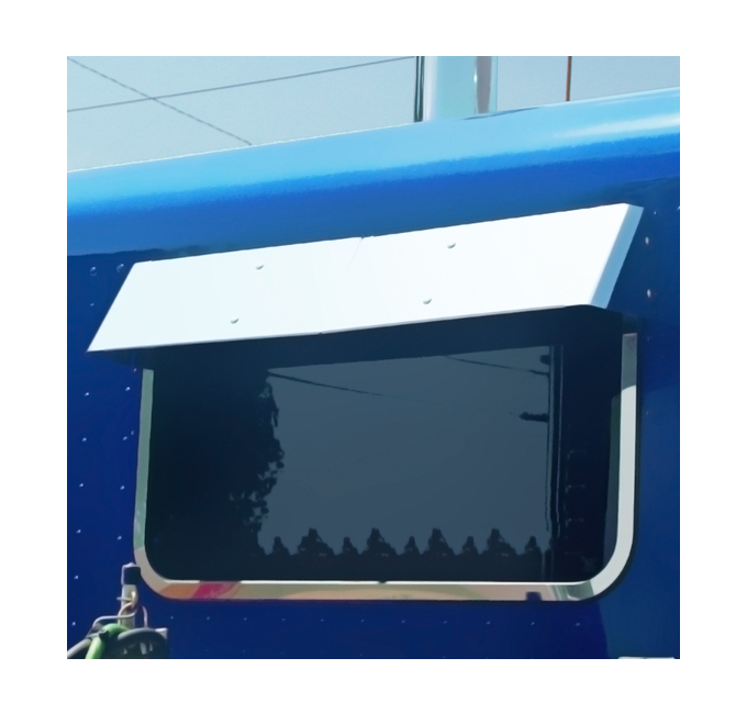Peterbilt Rear Window Visor 7-Inch Peterbilt 379 Rear Window Bowtie Visor - Big Rig Chrome