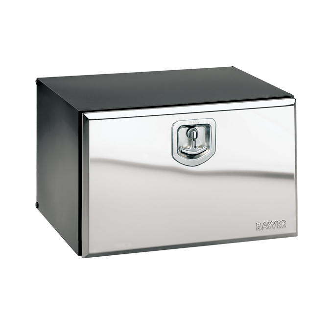 Black Steel Semi Truck Tool Box 18x18 - Durable & Lockable