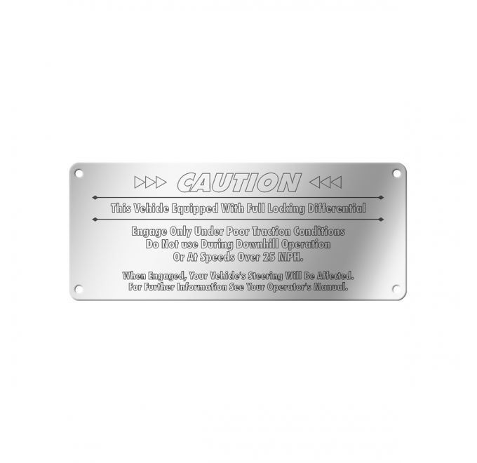 Buy Kenworth Stainless Steel Differential Plate - Full Locking
