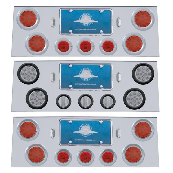 thumbnail image 2 of UAT Stainless Steel Rear Center Panel With 40 LED Dual Function Lights – Semi Truck Bling 2 of 2