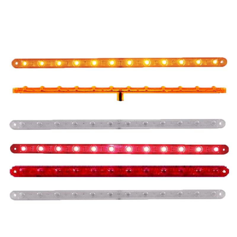 12" LED Ultra Slim Turn Signal Light Bar Big Rig Chrome Shop