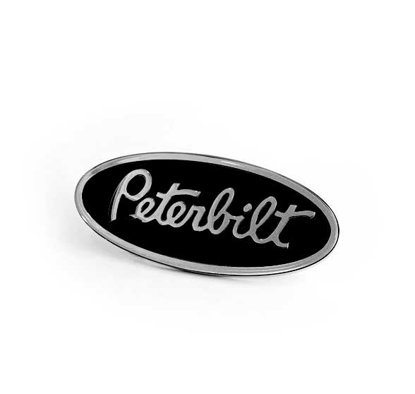 Buy Peterbilt Chrome & Black Oval Emblem - Big Rig Chrome Shop