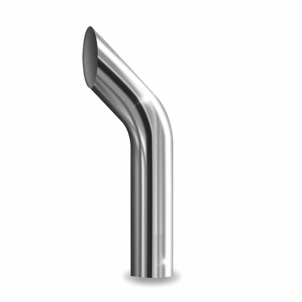 54 Inch Bullhorn Stacks & Chrome Nut Covers for Semi Trucks