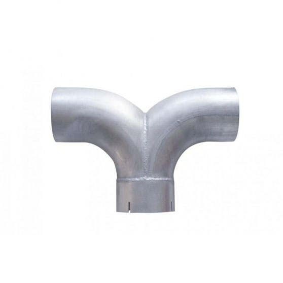 thumbnail image 2 of GMR Racing 5" Aluminized Y-Pipe Elbow With Divider – For Kenworth, Peterbilt, 25" Long 2 of 6