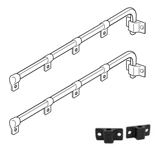 Straight Bar Type Mud Flap Bracket With Right Angle Mounting And Standard Regular Mount Brackets