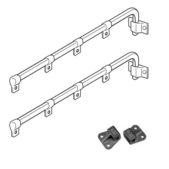 Straight Bar Type Mud Flap Bracket With Right Angle Mounting And Standard End Mount Brackets