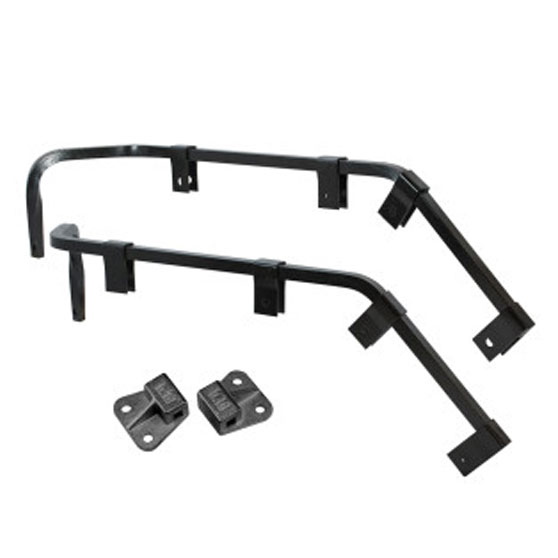 Angled Bar Type Mud Flap Bracket With 5 Inch Offset Right Angle Mounting And Standard End Mount Brackets