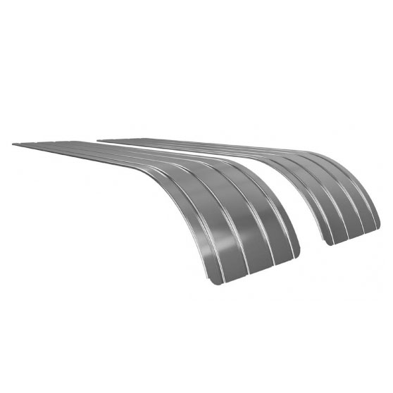SRC-22 Series Ribbed Single Radius 112 Inch Classic Ribbed Stainless Steel Half Fenders