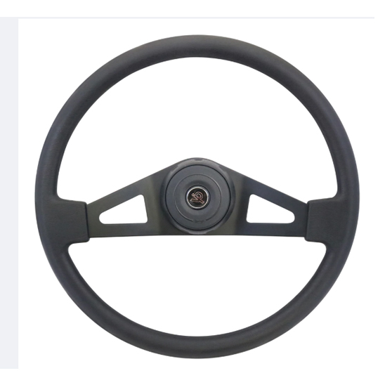 thumbnail image 2 of Forever Sharp 16 Inch Billet Semi Truck Steering Wheel - Black Vinyl Grip & Blue Accents 2 of 6