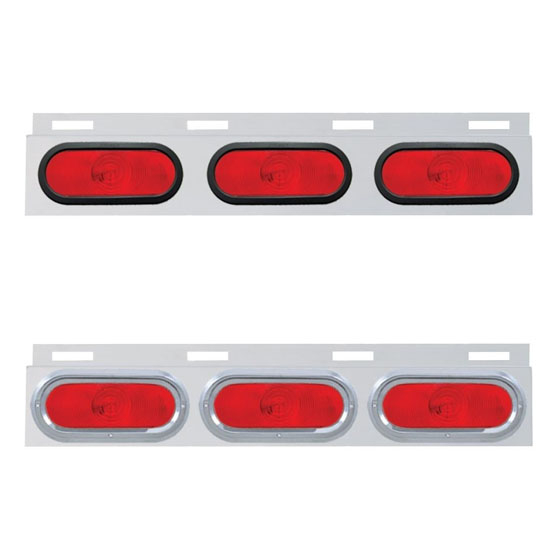Stainless Top Mud Flap Plate With Three Incandescent Oval Lights