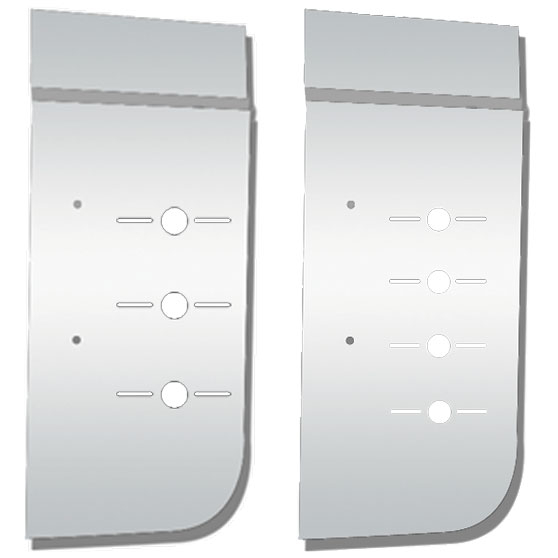 Kenworth W900L 1997 Through 2004 Hood Extension Panels With Universal Light Hole Cutouts
